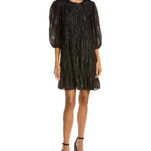 Vintage Trina Turk Black Cocktail Holiday/New Year's Dress Silver Glimmer Sz 6